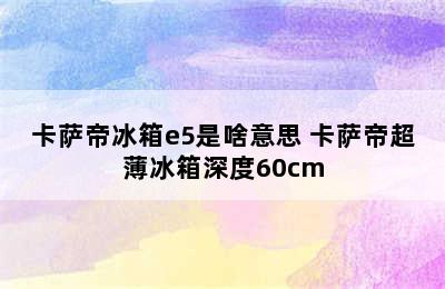 卡萨帝冰箱e5是啥意思 卡萨帝超薄冰箱深度60cm